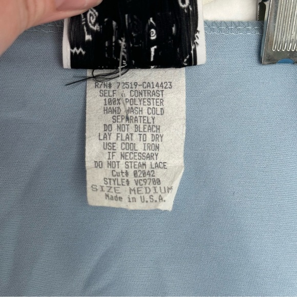 Vintage Women's Mini Dress 90's Size Medium Blue Lace Y2K Lined Coquette Floral - Picture 5 of 8